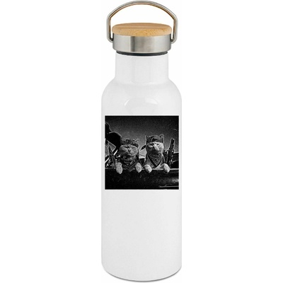 123TRIKO termoska Kočky, nasraný kočky, černý tisk 500 ml