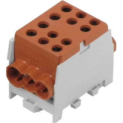 Eleman 1000909 Svorkovnice rozbočovací HLAK 35-1/4 M2 B, 125A, 1pól., AL/CU, IP20, hnědá, na DIN