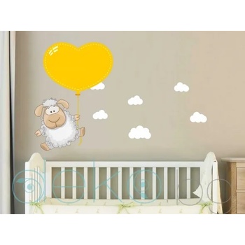 Image 1 of Сладурска овца с жълт балон и облаци (1546)