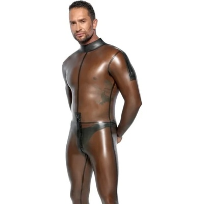 Гащеризон от латекс, прозрачен и секси, размер M - LateX Jumpsuit Men (29104545711)