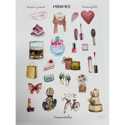 MINIMEE Papírové samolepky v aršíku A5 Ladies Time