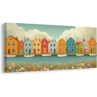 Obraz veselá malebná ulička - 80x40