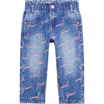 Guess Детски дънки Guess - С цветен надпис, сини, 18 м (20254-K5BA09-D45E0-FLLY-18M)