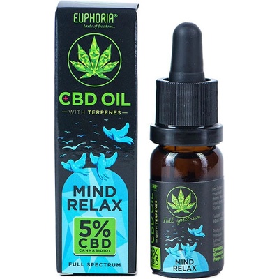 Euphoria CBD olej 5% s terpenmi 500 mg MIND RELAX 10 ml