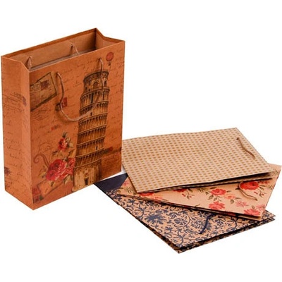 Tašky papírové Craft Ornament - střední / 190 x 80 x 240 mm