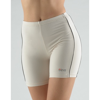 Gina Šortky dlhšia s farebnými paspulemi piesková čierna