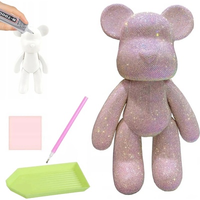 RealG diamantové malování 5D figurka 38 cm medvěd modrý