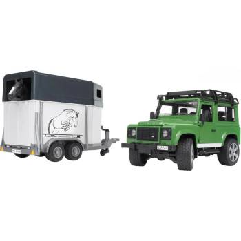 BRUDER Bruder Land Rover Defender модел с ремарке за кон, с кон (02592)