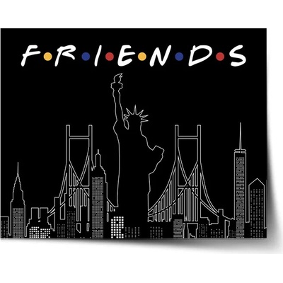 Sablio Plagát Seriál Priatelia FRIENDS Obrysy - 60x40 cm