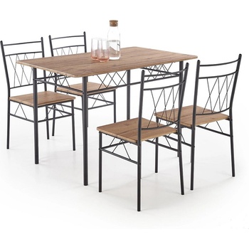 Halmar Трапезен комплелт faust 3 черно / дъб натурален