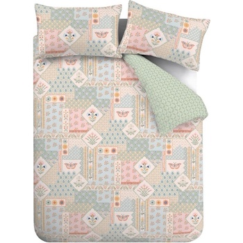 Catherine Lansfield Двойно 3 части спално бельо 200x200 cm Folk Patchwork - Catherine Lansfield (BD/60883/W/DQS/GR)