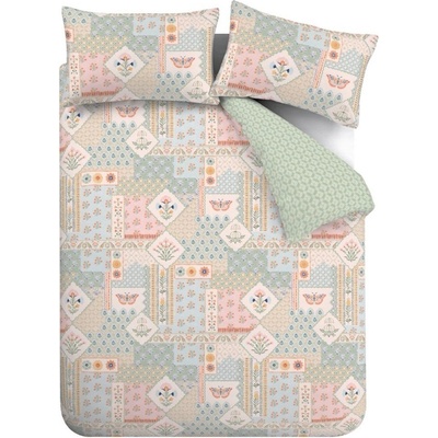 Catherine Lansfield Двойно 3 части спално бельо 200x200 cm Folk Patchwork - Catherine Lansfield (BD/60883/W/DQS/GR)
