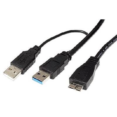 InLine USB 5Gbps Y kabel 2x USB 3.0 A(M) - microUSB 3.0 B(M), 2m, černý (35420Y) - 19.42.1012