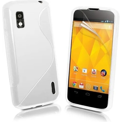 LG Nexus 4 E960 Силиконов Калъф Бял + Протектор