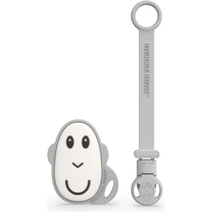 Matchstick Monkey Flat Face Teether & Soother Clip подаръчен комплект за деца Grey