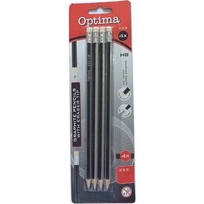 Optima Графитен молив optima hb шестоъгълна гума 4 броя 13501 (13501)