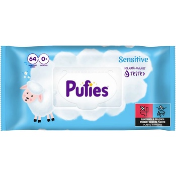 Pufies Мокри кърпички Pufies Sensitive - 64 броя