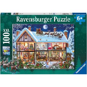 Ravensburger Пъзел Ravensburger от 100 XXL части - Коледа у дома (12996)