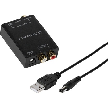 Image 1 of Vivanco Аудио конвертор Vivanco 46143, от Toslink(ж) към 2x RCA(L/R)(ж), USB захранване (46143)