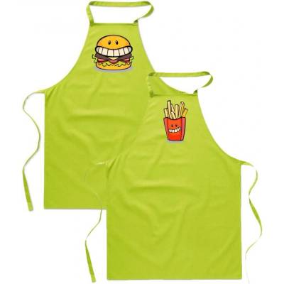 Povidlo.cz Zástěry pro páry Fast Food Limetková