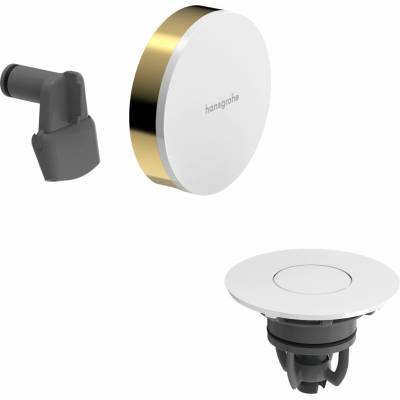 Hansgrohe Exafill Vonkajšie kryty vaňového sifónu, lesklá zlatá/lesklá biela 58119990
