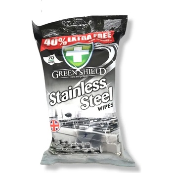 Green shield мокри кърпи за почистване на стомана и инокс, 70 броя