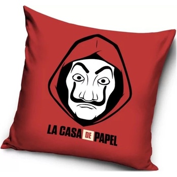 Carbotex Vankúš Papierový dom La casa de papel Money Heist červený 40x40