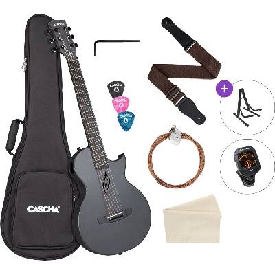 Cascha Carbon Fibre Acoustic Guitar Standard SET Black Matte Фолк китара