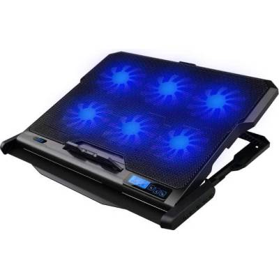 Platinet Laptop Cooler Pad Coolwave 6 Fan - охлаждаща ергономична поставка с 6 вентилаторa за Mac и преносими компютри (черен)