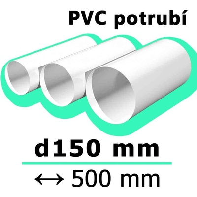 Mikawi Kulaté ventilační potrubí d150 mm (vnější 154 mm) délka 500 mm 59-3272