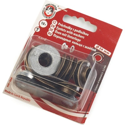 Průchodky s podložkou vnitřní Ø12 mm / vnější Ø24 mm Varianta: staromosaz, Balení: 1 blistr