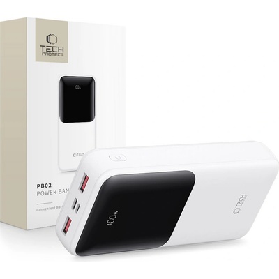 Tech-Protect Преносима Батерия Pawer Bank 20000Mah 22.5W от Tech-Protect PB02 - White (5906302380510)