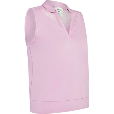 Callaway Waist Length Mesh Detail Sleeveless Womens Orchid Polo košeľa