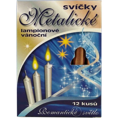 Kuncová Dana Vánoční lampionové Metalické 95/12mm 12 ks Stříbrná