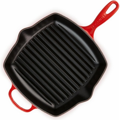Le Creuset grilovacia panvica štvorcová červená 26 x 26 cm