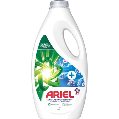 Ariel +Touch Of Lenor Fresh Air tekutý gél na odstraňovanie škvŕn 34 PD 1,7 l