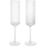 Ferm Living Ripple Flutes, чаши за шампанско, прозрачни, 2 бр (1104271423)