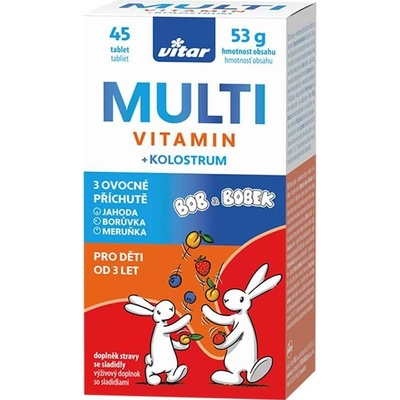 Vitar Kids Bob a Bobek Multivitamin + kolostrum 45 tablet