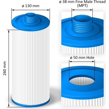 Crystalline Pool Spa Filter Filtrační kartuše SC746