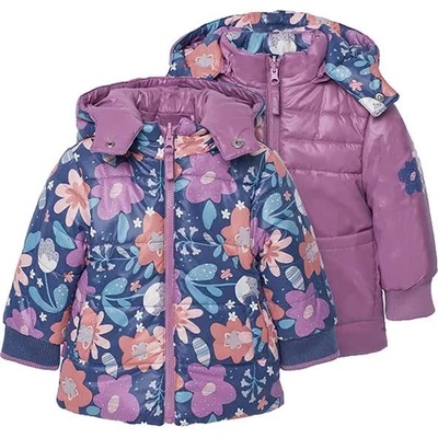 BOBOLI Анорак Boboli Reversible parka - Blue / Pink (Flower Print)