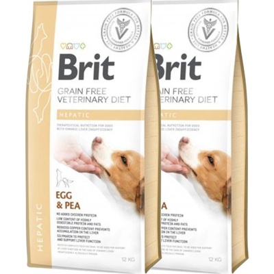 Brit Veterinary Diets GF dog Hepatic 2 x 12 kg