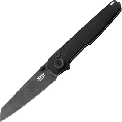 MKM MIURA – CPM Magnacut DSW bld - SOLID Black Alu hdl, BUTTON LOCK - REV. S/S CLIP MK MI-ABKB