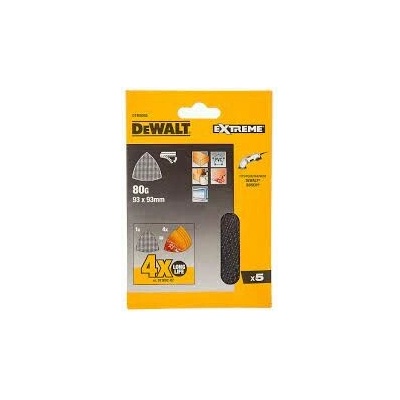 DeWALT DTM3092 Brusná mřížka EXTREME P80 pro DTM3092, 93 x 93 mm, 5 ks