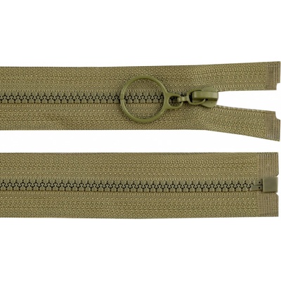 Kostěný zip No 3 délka 50 cm s kroužkem Varianta: 263 zelená khaki, Balení: 1 ks