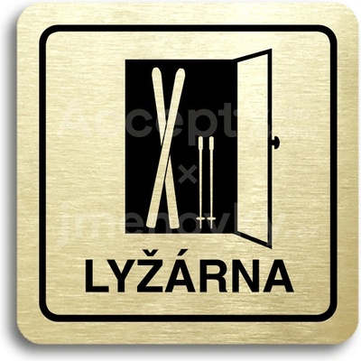 ACCEPT Piktogram lyžárna - zlatá tabulka - černý tisk
