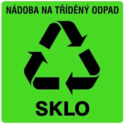 RAFO Samolepka Nádoba na tříděný odpad, 20 x 20 cm Varianta: sklo