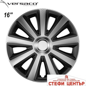 Versaco Тасове за джанти 16'' Versaco Carbon Aviator - Silver / Black (56308) - steficenter