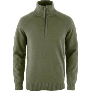 Fjällräven Мъжки вълнен пуловер Fjällräven Övik Lite Half Zip Wool jumper - Laurel Green - размер S (005-6877-0312)