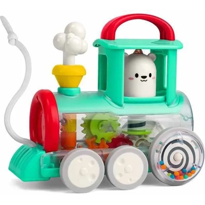 Hola Toys Детска играчка Hola Toys - За бутане и дърпане, Веселото локомотивче (110350)