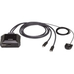 ATEN KVM превключвател, ATEN US3312, 2-портов, 4K, DisplayPort, USB-C (ATEN-US3312-AT) - itmode